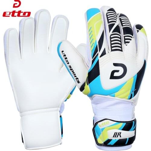 Etto Quality Men Non-slip Latex Goalkeeper Gloves With Finger Protection Goalie Gloves Football Soccer Training Gloves HSG414