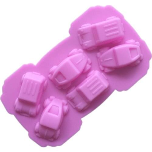 Car Shape Resin Mold Chocolate Mold Pink Silicone Non-stick High Temperature Resistant DIY Ice Cube Cheese Cake Decoration Tool