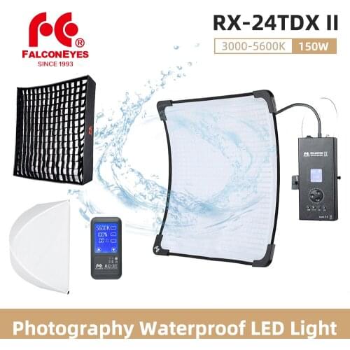 Falcon Eyes RX-24TDX II 150W Photography Waterproof LED Flex Light Panel Bi-color 3000K-5600K for Video Camera Lighting Studio