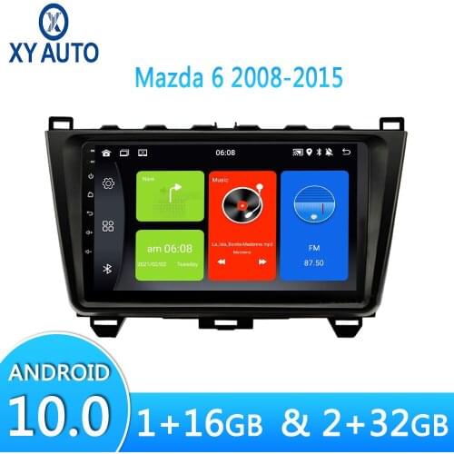 HD 2.5D Tempered Touch Screen Car Radio Multimedia Video Player For Mazda 6 2008-2015 Android 10.0 With Navigation GPS Bluetooth
