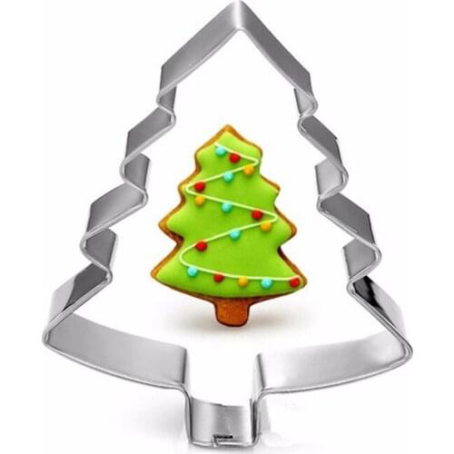 Christmas Tree Cookie Tools Cake Stencil Kitchen Cupcake Decoration Template Mold Cookie Coffee Stencil Mold Baking Fondant
