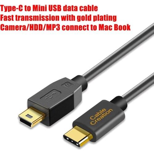 High-quality gold-plated Type-C to Mini USB data cable Type-C interface notebook to connect the camera mobile hard disk cable