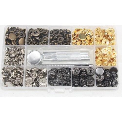 12.5mm Metal Pure Copper Snap Buttons & Installation Tool Set 633# Button for DIY Leather Craft Garment Repairing Accessories