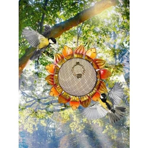 Wrought Iron Sunflower Hummingbird Feeder Decorative Garden Yard Art Hanging Bird Feeder Perfect For Bird Lovers