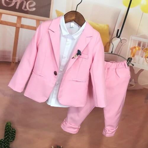 Boys Suits Set Formal 2019 Fashion New Childrens Blazer Suit Boys Suits for Weddings Autumn New Kids Boys Jackets+pant 2pcs Set