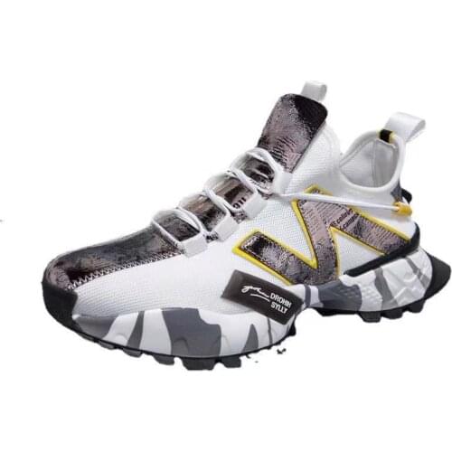 AIBA Spring and Summer Men Sneakers Platform Breathable Comfortable men Shoes Chunky Ins Style Knitting Sock Shoes New Trainers