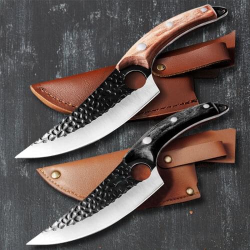 5.7inch Handmade Stainless Steel Kitchen Boning Knife Fishing Knife Meat Cleaver Outdoor Cooking Knife