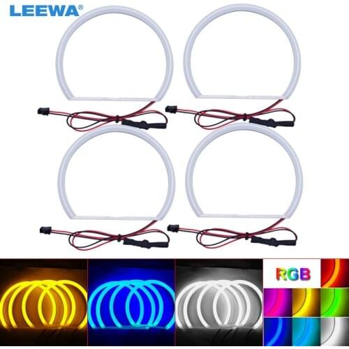 LEEWA 4X146mm Car Auto Halo Rings Cotton Lights SMD LED Angel Eyes for BMW E46 98-01 Vorfacelift Car Styling White/Blue/Yellow
