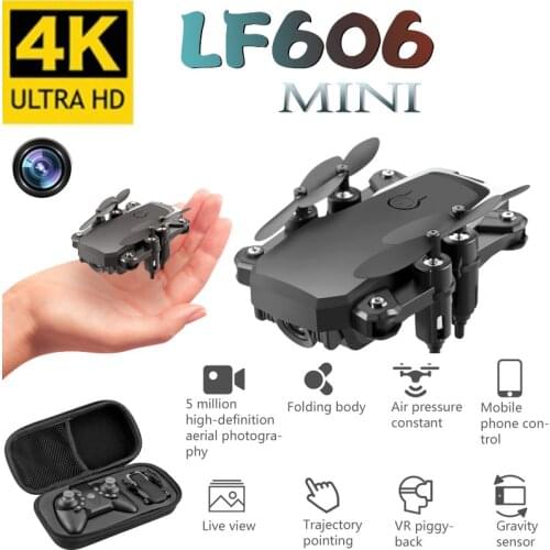 LF606 Mini Drone with 4K Camera HD Foldable Drones One-Key Return FPV Quadcopter Follow Me RC Helicopter Quadrocopter Kids Toys