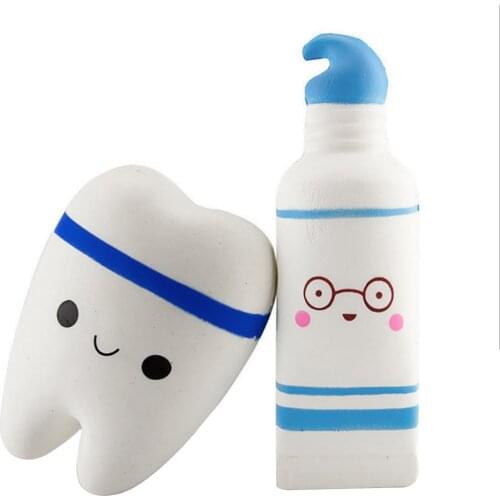 Squishy Soft Toothpaste And Tooth Slow Rising Scented Squeeze Toy Relieve Stress Toy Anti-Stress Decompression Fidget Toys