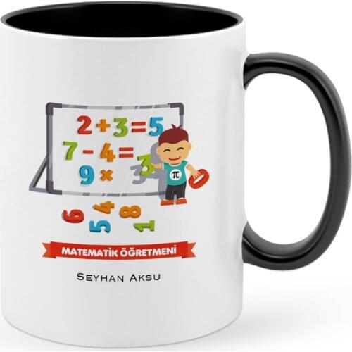 Personalized Math Teacher Black Mug Cup-5