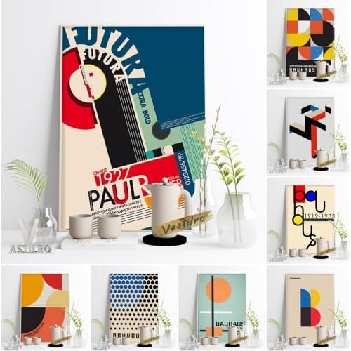 Bauhaus Exhibition Art Prints Poster Office Geometric Abstract Wall Picture Minimalism Mid Century Modern Home Decor Gift Idea