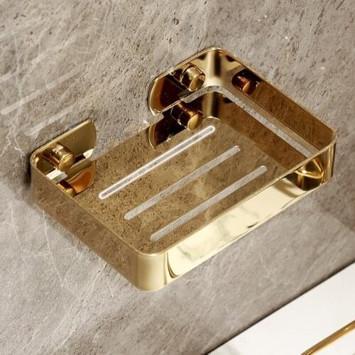 Luxury Bathtub Soap Dish Portable Gold Stainless Steel Soap Holder Bathroom Products Saboneteira Banheiro Bathroom Products