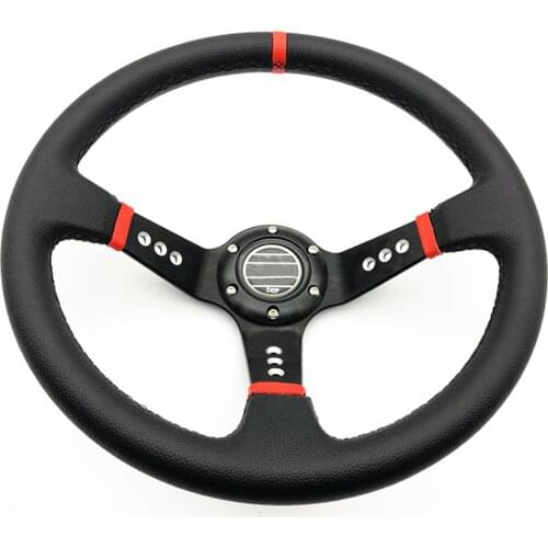 14inch 350mm Racing Sport Steering Wheel Deep Dish Drift PVC leather Car steering wheel