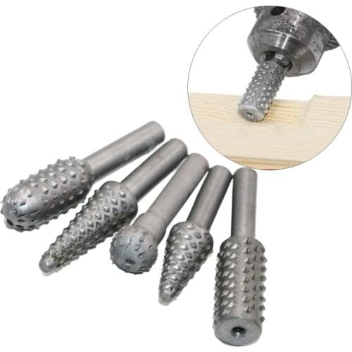 Rotary Woodworking Milling Cutter Wood Rasp Burrs Chisel Shaped Rotating Embossed Grinding Head Power Tool Engraving Pattern