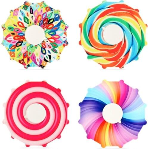 Rotary Finger Spinner Hand Toy for Toddler Interactive Playsets Educational Toy Spinning Tops Anxiety Relief Toy for ADD H055