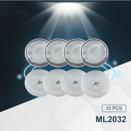 10pc Maxell Original ML2032 3V Rechargeable lithium battery button cell button batteries (ML2032)