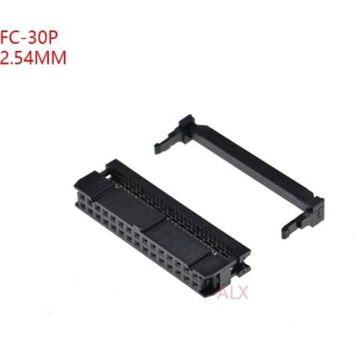 10PCS FC-30p IDC SOCKET pitch 2.54MM JTAG ISP PLUG CONNECTOR DOUBLE ROW FEMALE 2x15PIN 30PIN FC 30p FOR IDC BOX HEADER for cable