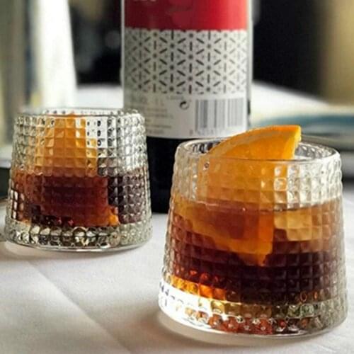 160-200ml 2pcs/Set Creative Rotatable Whiskey Cup Multi-Purpose Gyro Coffee Cup Vodka Tumbler Wine Glass Set