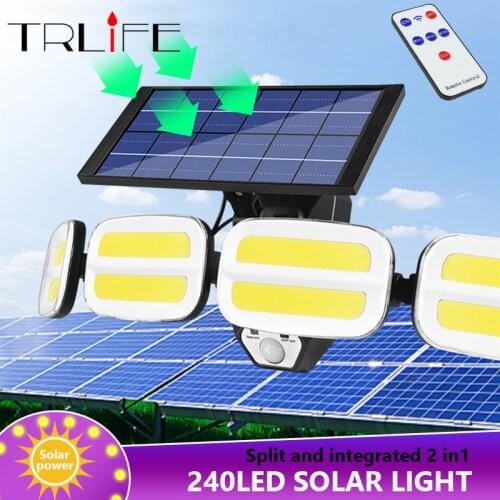 240COB Split integrated 2in1 Solar Lights Outdoor 50w IP65 Waterproof Indoor Solar Lamp With Adjustable Head Wide Lighting Angle