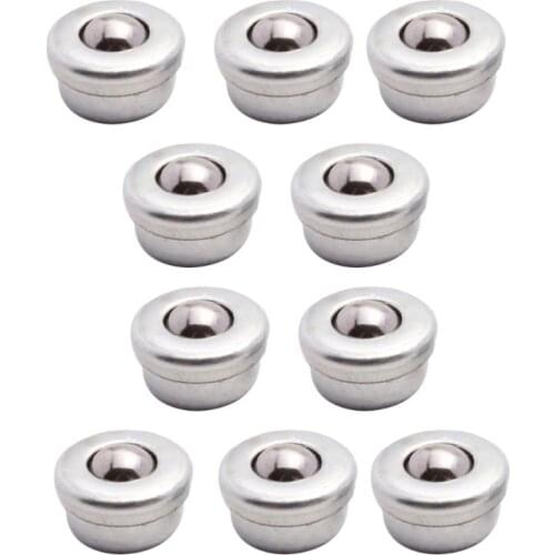 2021 New 10Pcs 8mm Steel Conveyor Ball Sliver Transfer Bearing Unit Roller Wheels Small Flat Round Eye Conveying Ball