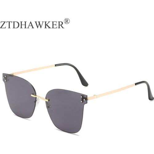2021 New Fashion Personality Gradient Frameless Womens Sunglasses Trend Metal Sexy Classic Glasses UV400