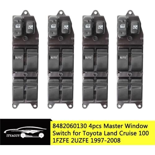 4PCS High Quality Electric Power Window Control Master Switch Button For Toyota Land Cruiser 1997-2008 84820-60130 8482060130