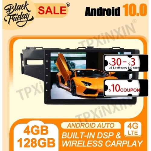 4G+128G PX6 Carplay DSP Android 10.0 For Honda FIT 2014-2015 Multimedia Player Auto Radio Tape Recorder GPS Navigation Head Unit