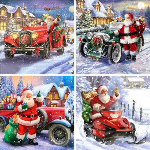 EverShine Diamond Mosaic Santa Claus Picture Rhinestones Diamond Painting Landscape Cross Stitch Car Handmade Gift Needlework