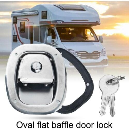 Flush Pull Latch Stainless Steel Flush Pull-type Cabinet Lock Tool Box Lock Car Accessories for RV Trailer Boat Accessories