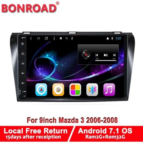 Bonroad 9" Android 7.1 Rom2G Rom32G GPS For Mazda3 2004-2008 Wifi Bluetooth Car Video Player Nav Navigation Radio(No DVD)