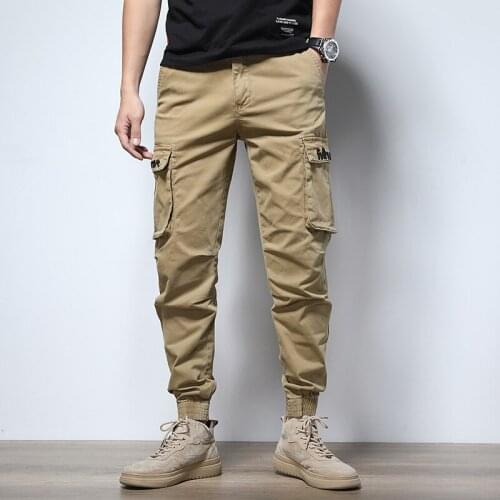 European American Street Fashion Men Jeans Embroidery Designer Big Pocket Casual Cargo Pants Men Overalls Hip Hop Joggers Pants