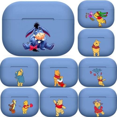 Disney Pooh Bear blue For Airpods pro 3 case Protective Bluetooth Wireless Earphone Cover For Air Pods airpod case air pod Cases