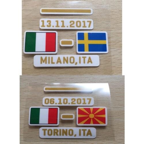2017 Italy Match Details Italy Vs Sweden and Italy Vs Macedonia Matchday Soccer Patch Badge