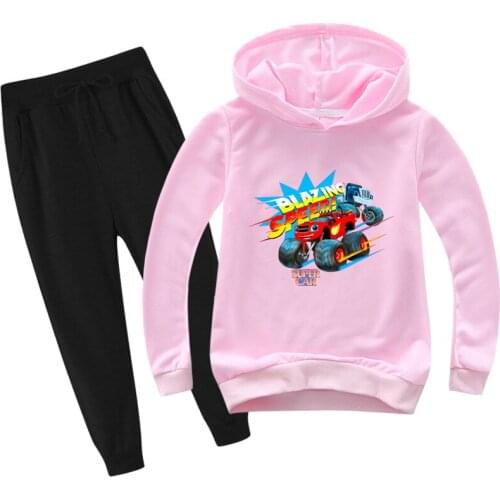 Kids Cartoon T-shirt pullover 3D-print Fire Racers Top Sweatshirt Hoodie Pants 2pcs Set Sportsuit Baby Boy Clothing Girl Outfits
