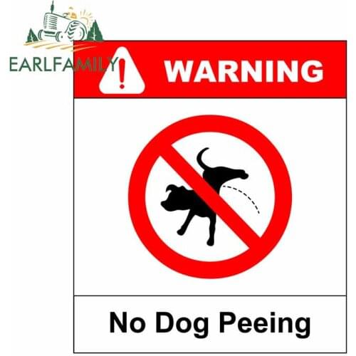 EARLFAMILY 13cm x 11.3cm For Warning No Dog Peeing Fine Car Stickers Laptop Fine Decal DIY Vinyl Material Scratch-Proof Decor