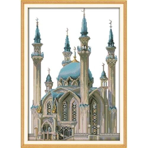 Everlasting Love The Blue castle(2) Chinese Cross Stitch Kits Ecological Cotton Stamped 11CT Christmas New Store Sales Promotion