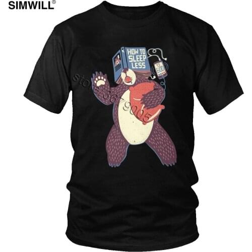 Brand Latest T Shirt Men Cotton Russian Funny Bear Tee Short Sleeve How To Sleep Less Book Graphic T-Shirts 4XL 5XL Merchandise