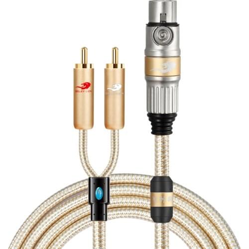 HiFi 3P XLR Female to Dual RCA Male Phono Stereo Audio Cable For Amplifier Speaker Mixer Console 2 RCA Adapter Y Splitter Cords