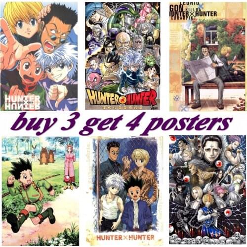 Classic Japanese Anime Hunter x Hunter Poster Vintage Painting Wall Art Picture for Room Home Decor Retro Wall Sticker