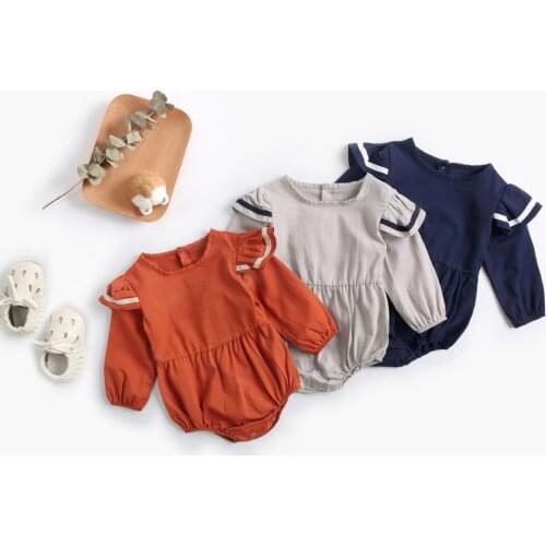 Baby Rompers New Born Baby Clothes Girls Navy Style Onesie Infant Jumpsuits Toddler Playsuits Children Clothes Kids Clothing