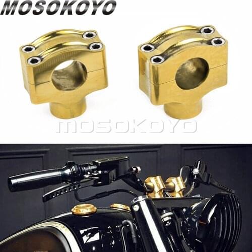 Solid Brass 1” 25.4mm Handlebar Riser Retro Rough Craft Handle Bar Mount for Harley XL883 XL1200 Sportster Cafe Racer Scrambler