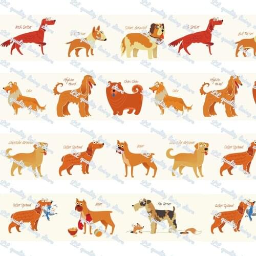 WL 5/8" 16mm- 3" 75mm Different Animal Printed Grosgrain Ribbon Party Decoration Diy Handmade Hair Accessories Material Wedding