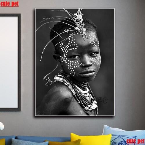 Diamond painting set Tribal boy diamond Needlework full square round drill Cross Stitch everything for diamond embroidery decor