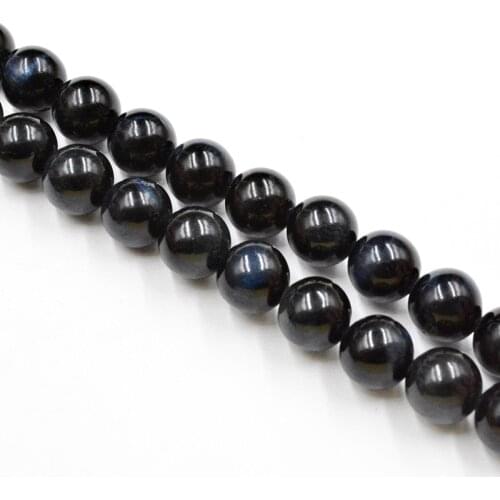 Natural Stone Dark Blue Grey Tiger Eye Round Beads Wholesale Loose Beads for Jewelry Making Accessories 4-12mm DIY