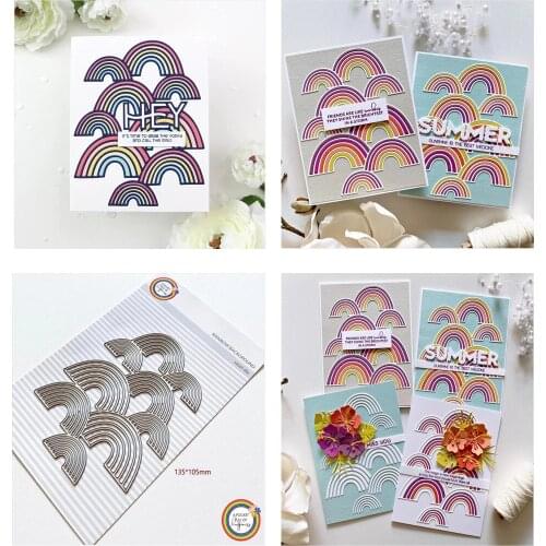 New 2021 Rainbow Hot Sale Scrapbooking cutting Dies Metal Stencils for Craft Embossing Paper Stencil Template for DIY Making