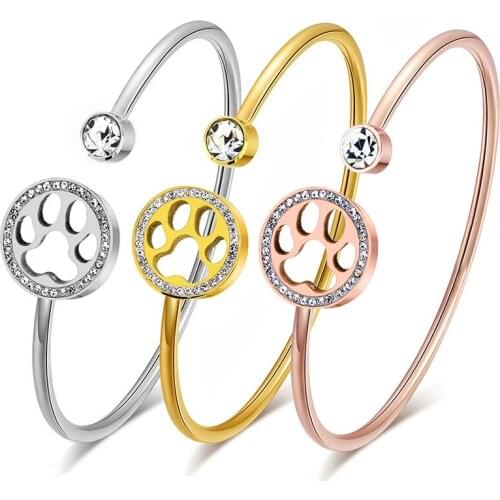 New Arrival! Cuff Bracelet Bangles Jewelry with Crystals 316L Stainless Steel Bracelet Bangles For Women