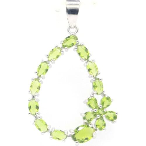 36x25mm SheCrown Dazzling Flowers Shape Created Fire Rainbow Mystic Topaz CZ Jewelry Making Silver Pendant