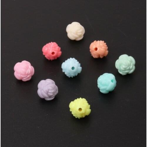 Wholesale 100Pcs Mixed Acrylic Flower charm Beads Flatback Cabochon Scrapbooking Craft Fit Diy 13x13mm