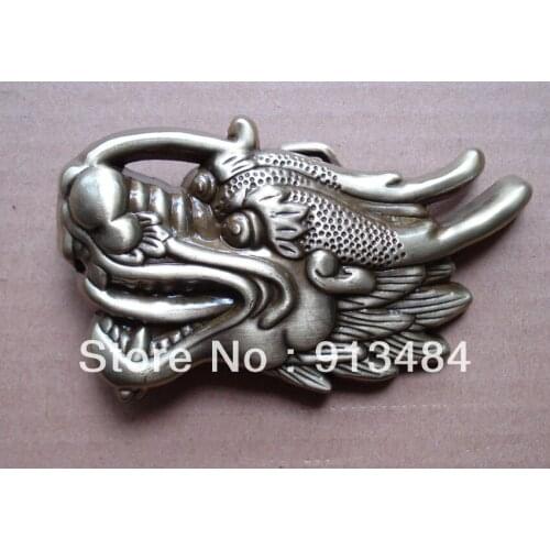 JF-B423 Wholesale brand new 3D Dragon Head Black Belt Buckle